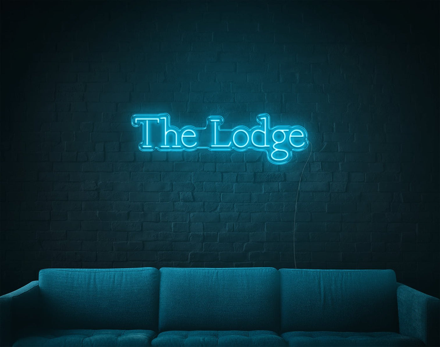 The Lodge LED Neon Sign - 11inch x 37inchLight Blue