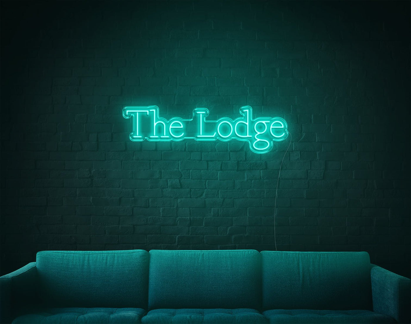 The Lodge LED Neon Sign - 11inch x 37inchTurquoise