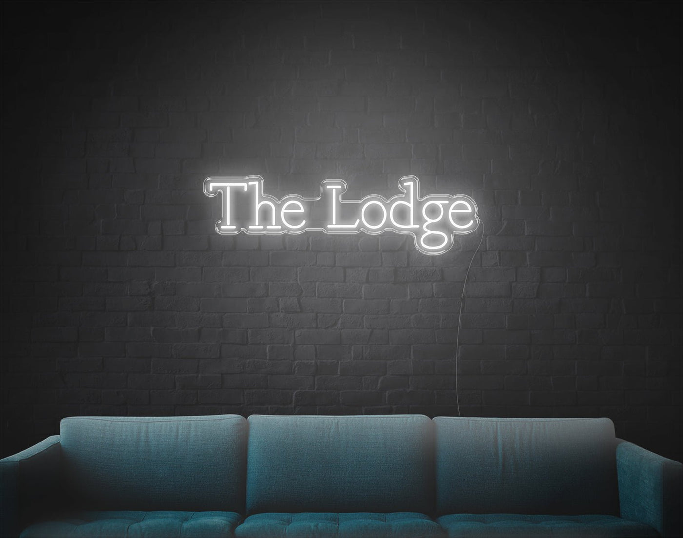 The Lodge LED Neon Sign - 11inch x 37inchWhite