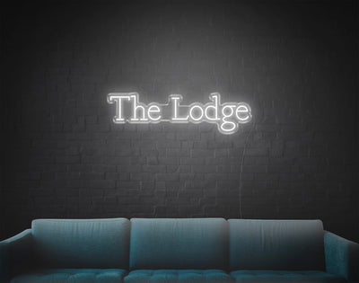 The Lodge LED Neon Sign - 11inch x 37inchWhite