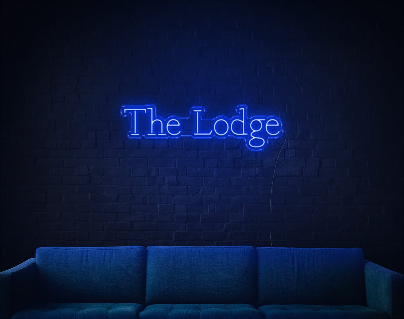 The Lodge LED Neon Sign - 11inch x 37inchBlue