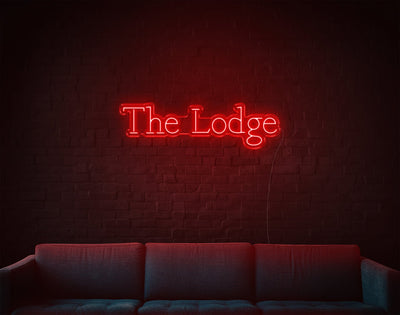 The Lodge LED Neon Sign - 11inch x 37inchRed