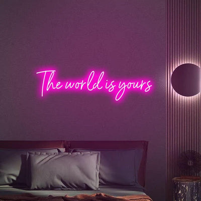 The world is yours Neon Sign - Pink30 inches