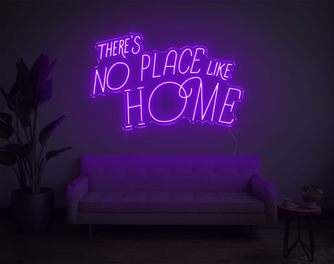 Theres No Place Like Home V2 LED Neon Sign - 24inch x 38inchPurple