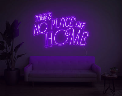 Theres No Place Like Home V2 LED Neon Sign - 24inch x 38inchPurple