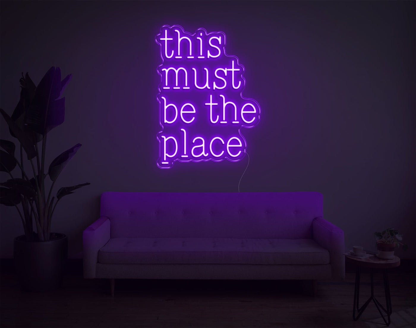 This Must Be The Place LED Neon Sign - 24inch x 18inchPurple