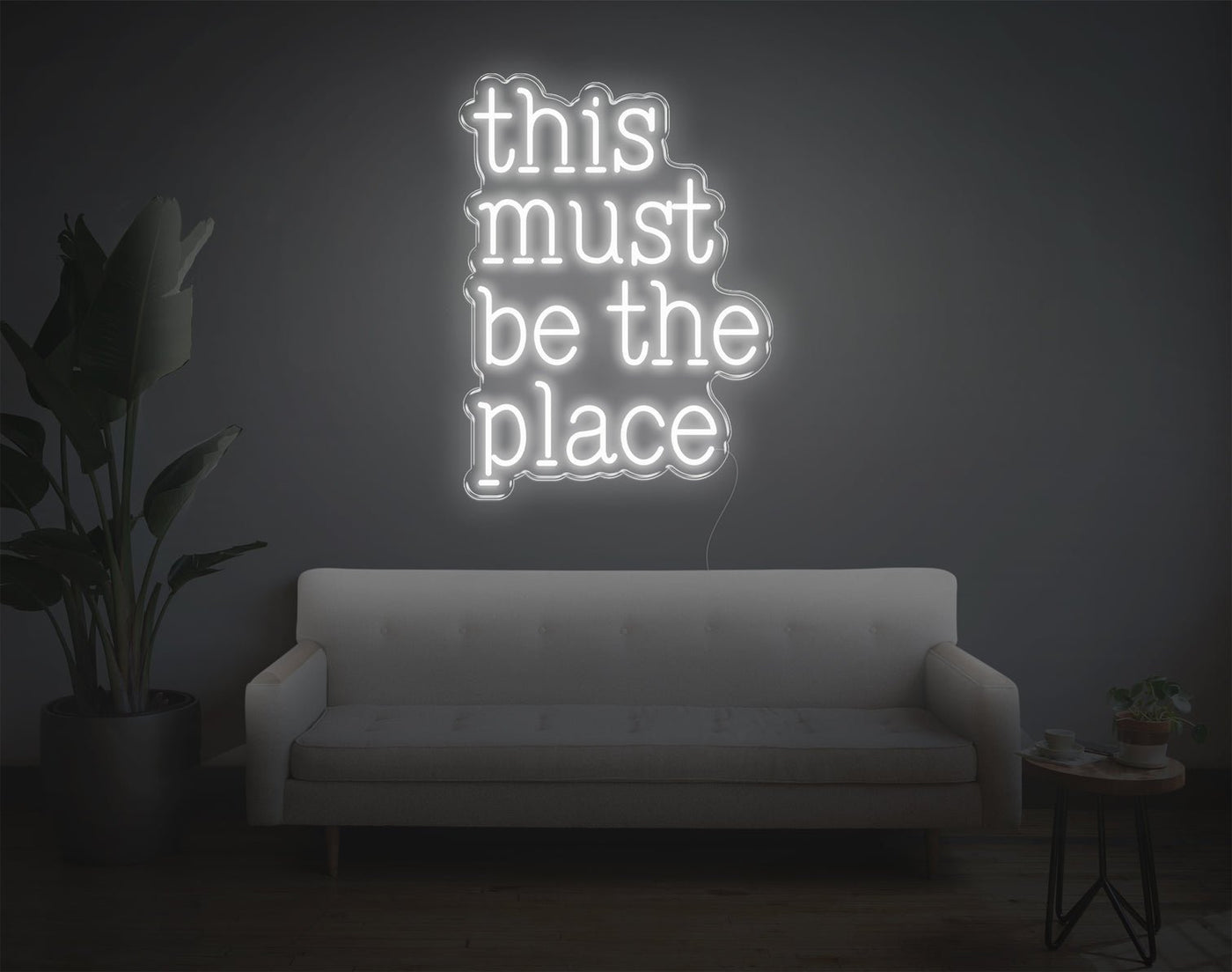 This Must Be The Place LED Neon Sign - 24inch x 18inchWhite