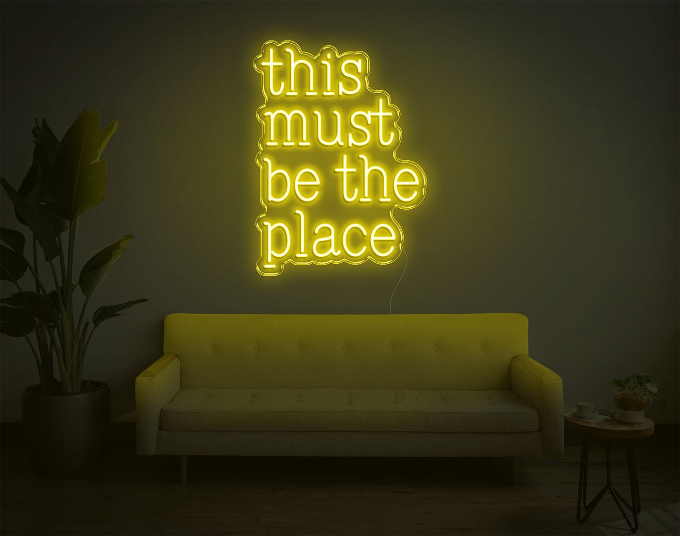 This Must Be The Place LED Neon Sign - 24inch x 18inchYellow