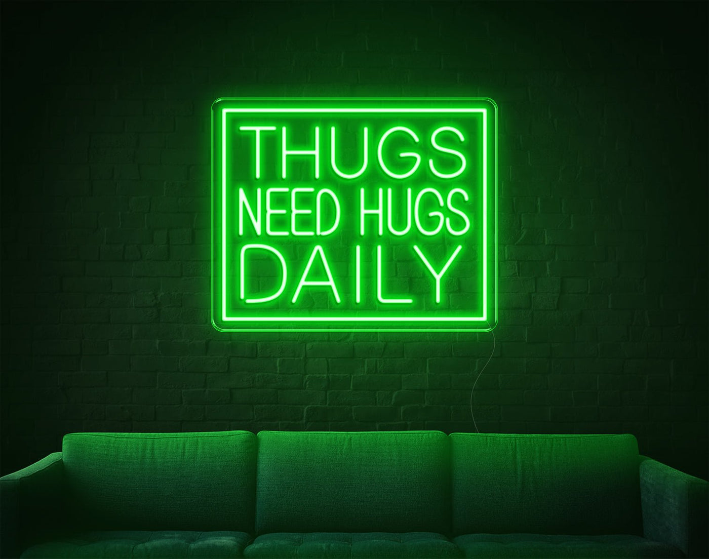 Thugs Need Hugs Daily LED Neon Sign - 18inch x 22inchHot Pink