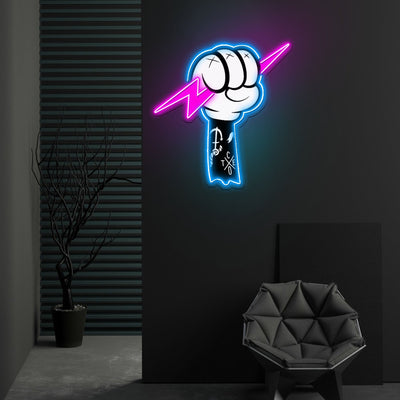 Thunder Fight Neon Sign x Acrylic Artwork - 2ftLED Neon x Acrylic Print