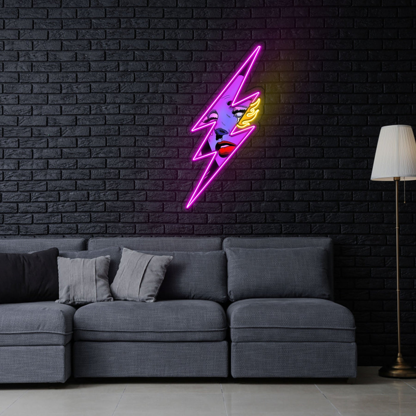 Thunder Girl Neon Sign x Acrylic Artwork - 2ftLED Neon x Acrylic Print