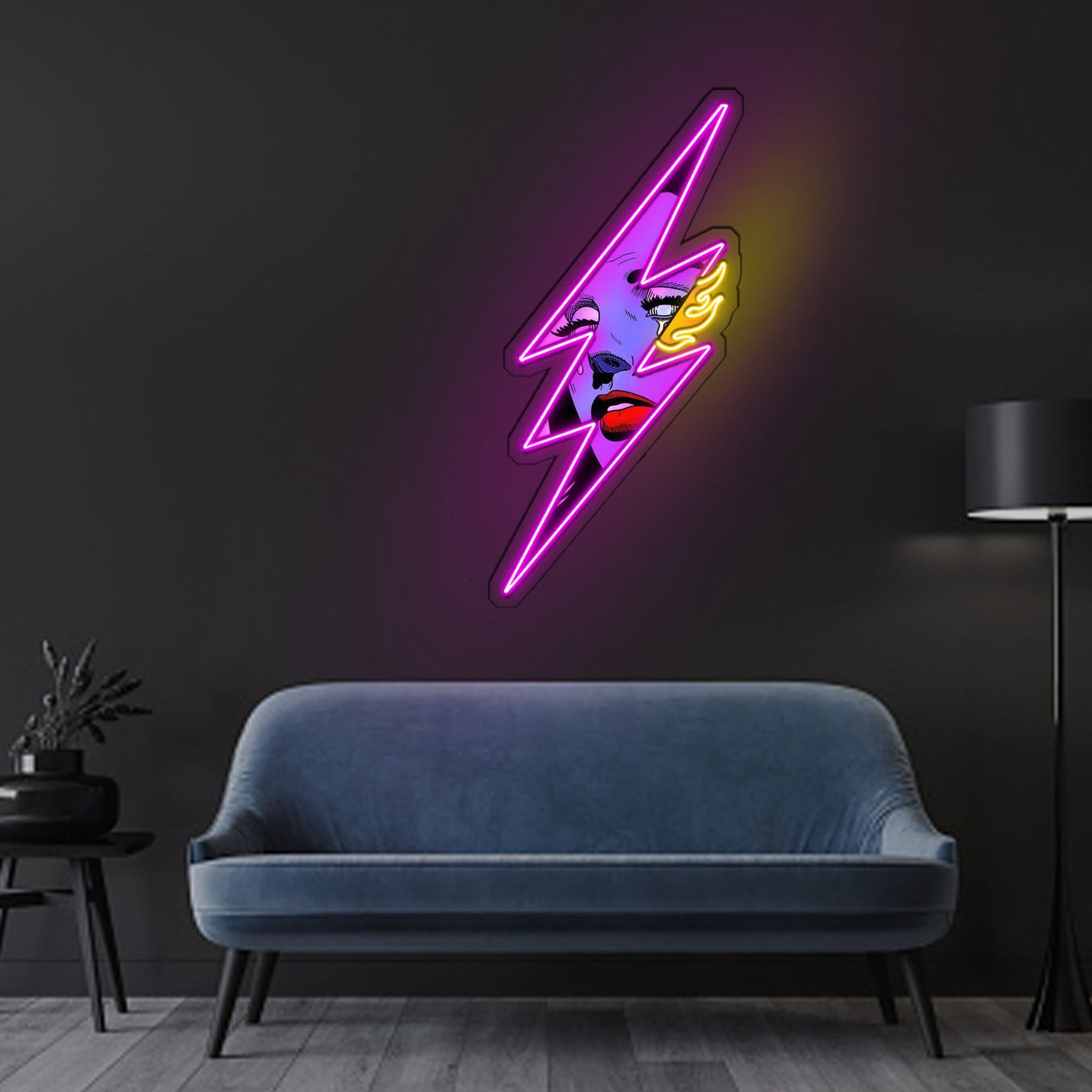Thunder Girl Neon Sign x Acrylic Artwork - 2ftLED Neon x Acrylic Print