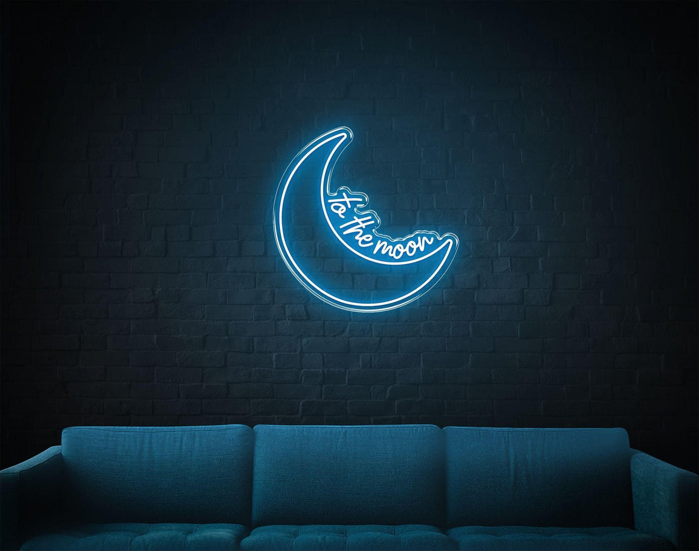 To The Moon LED neon sign - 30inch x 30inchDark Blue