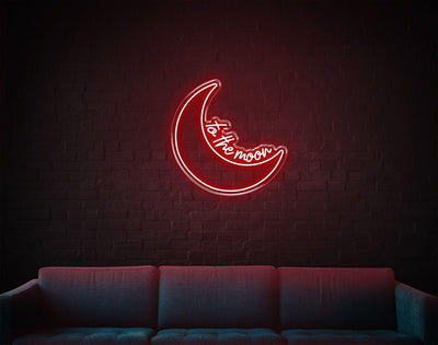 To The Moon LED neon sign - 30inch x 30inchRed