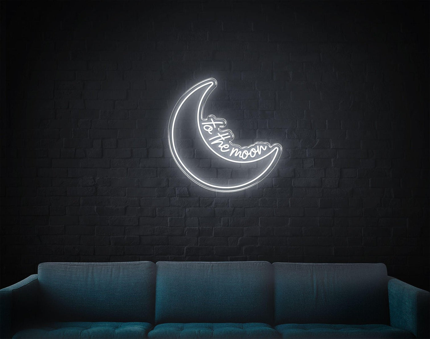 To The Moon LED neon sign - 30inch x 30inchTurquoise