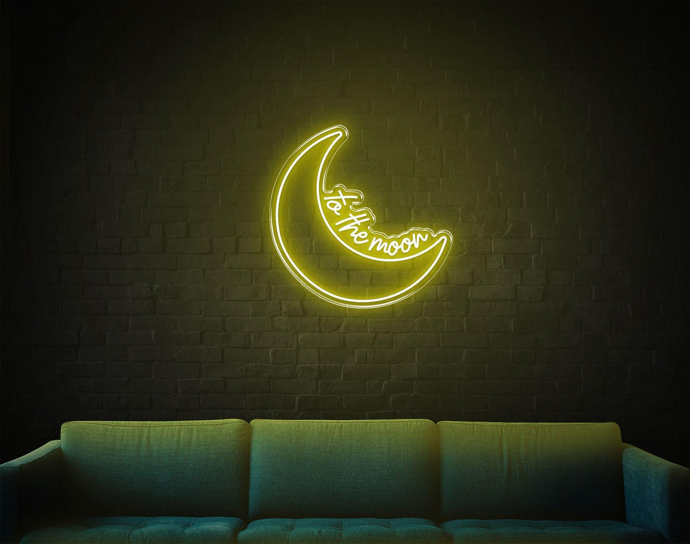 To The Moon LED neon sign - 30inch x 30inchYellow