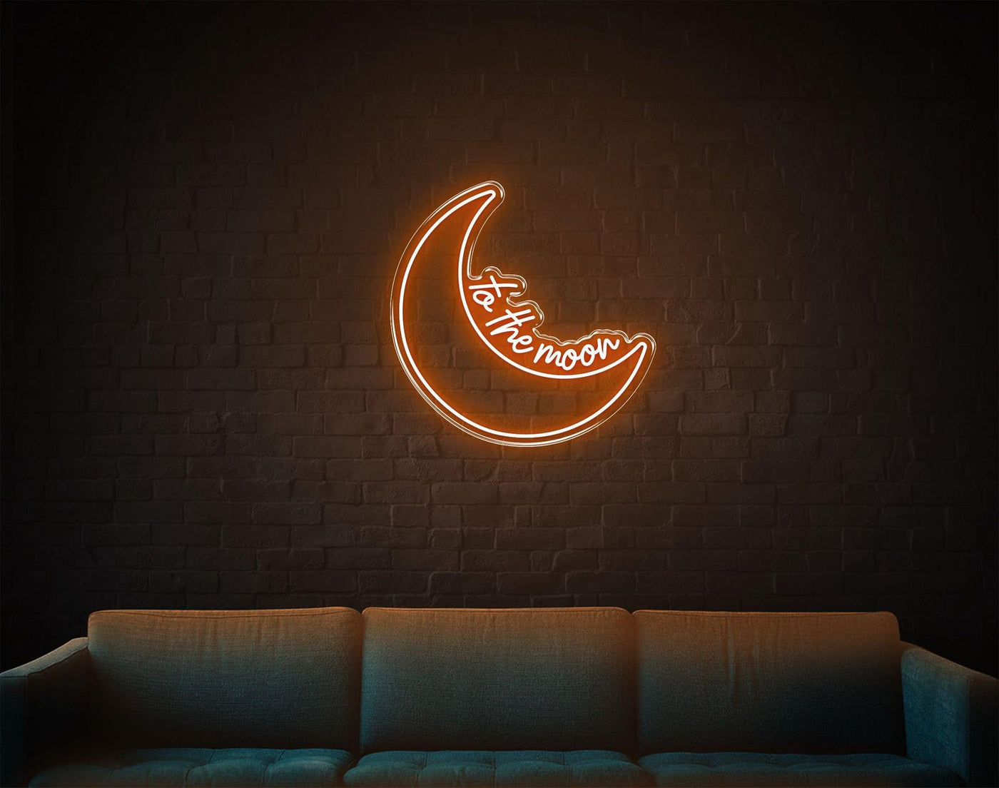 To The Moon LED neon sign - 30inch x 30inchDark Orange