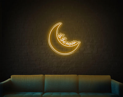 To The Moon LED neon sign - 30inch x 30inchGold