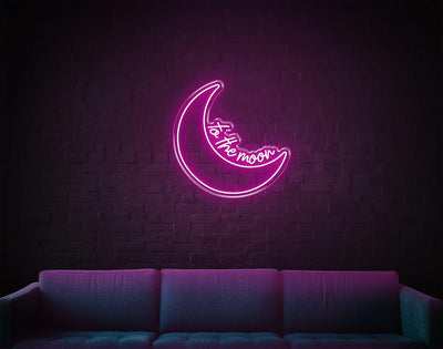 To The Moon LED neon sign - 30inch x 30inchHot Pink