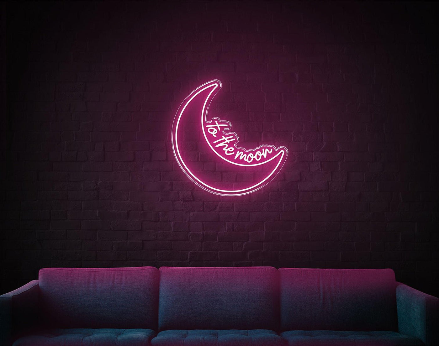 To The Moon LED neon sign - 30inch x 30inchLight Pink