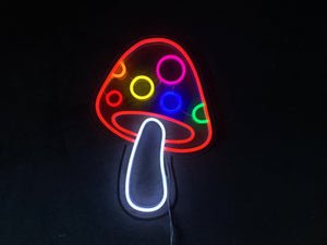 Toadstool Mushroom LED Neon Sign - Red