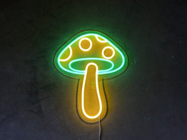 Toadstool Mushroom LED Neon Sign - Green