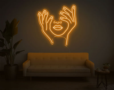 Trippy Face LED Neon Sign - 28inch x 26inchOrange