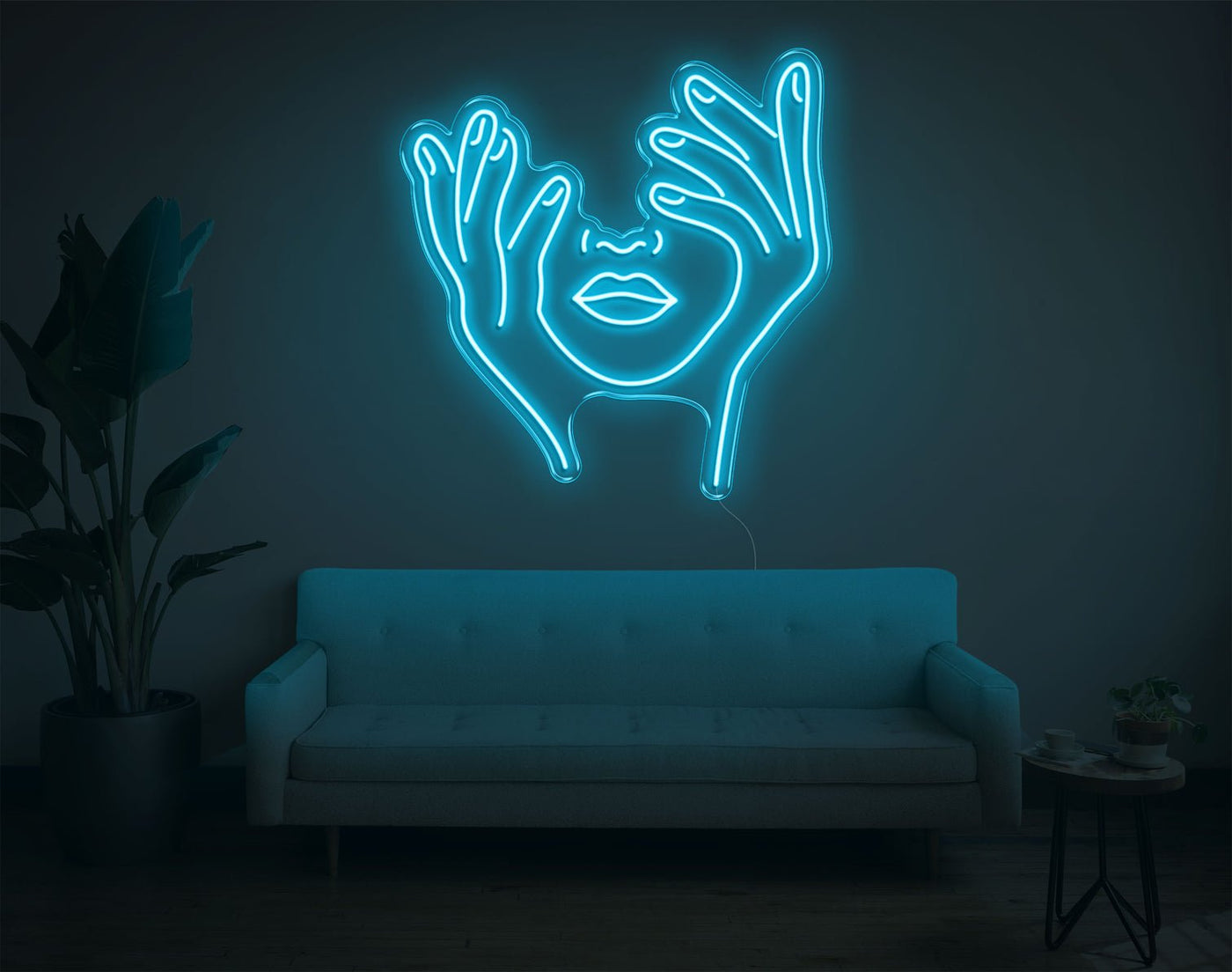 Trippy Face LED Neon Sign - 28inch x 26inchBlue