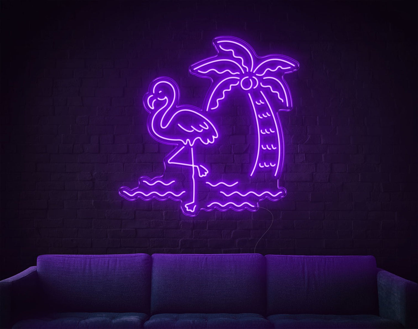 Tropical Flamingo LED Neon Sign - 33inch x 33inchPurple