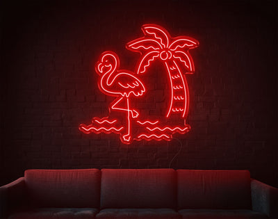 Tropical Flamingo LED Neon Sign - 33inch x 33inchRed