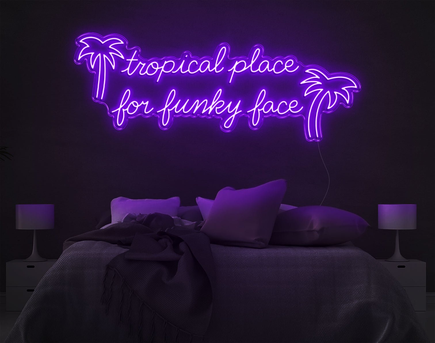 Tropical Place For Funky Face LED Neon Sign – BeNeonUnicorn