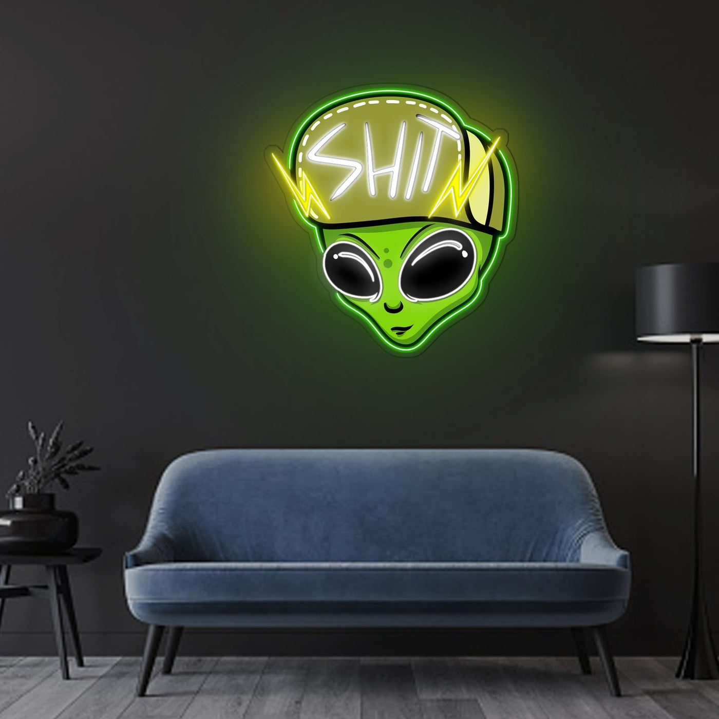Urban Alien Neon Sign x Acrylic Artwork - 20”LED Neon x Acrylic Print