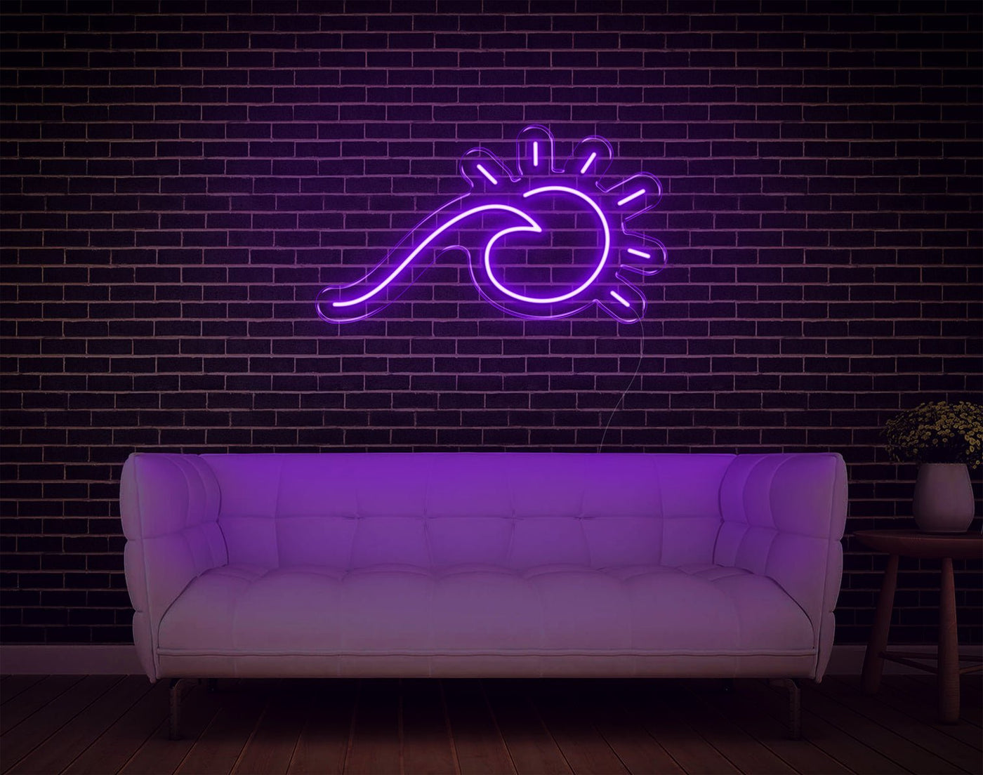 Wave V1 LED Neon Sign - 13inch x 24inchHot Pink