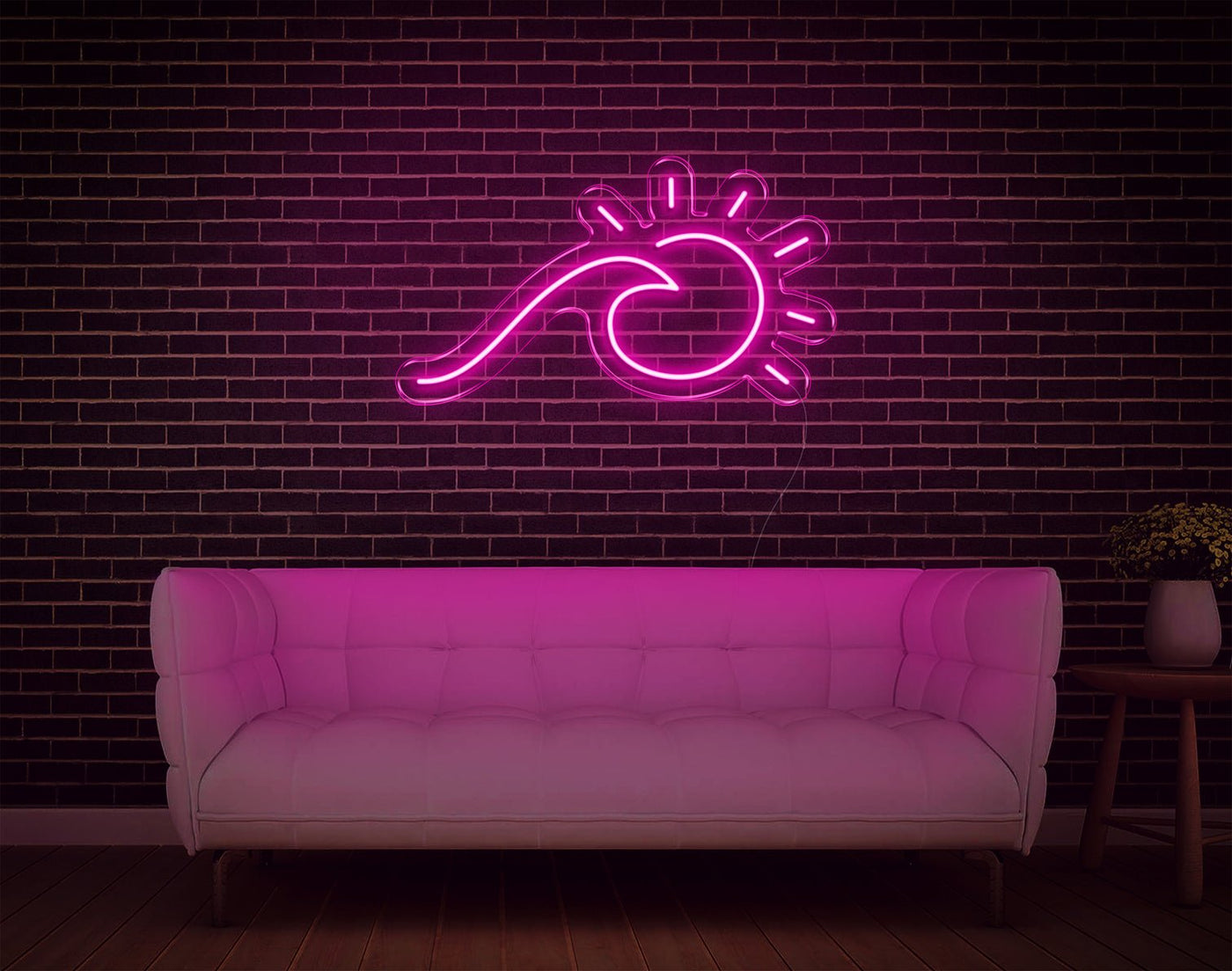 Wave V1 LED Neon Sign - 13inch x 24inchHot Pink