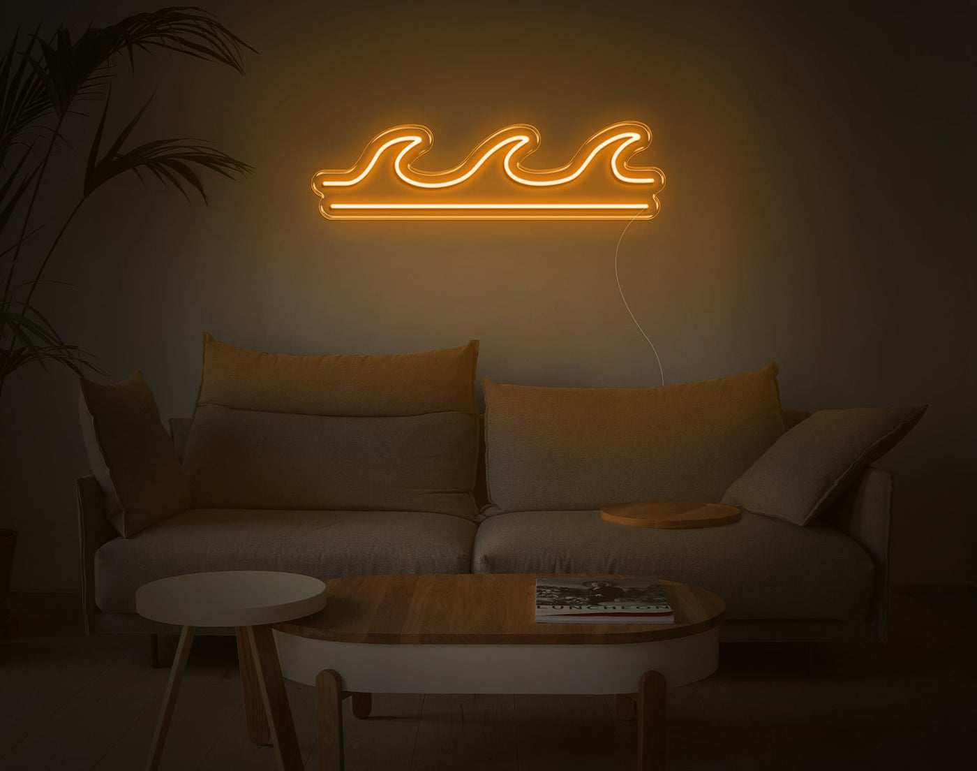 Wave V2 LED Neon Sign - 7inch x 26inchOrange