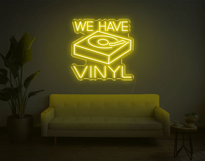 We Have Vinyl LED Neon Sign - 20inch x 20inchYellow