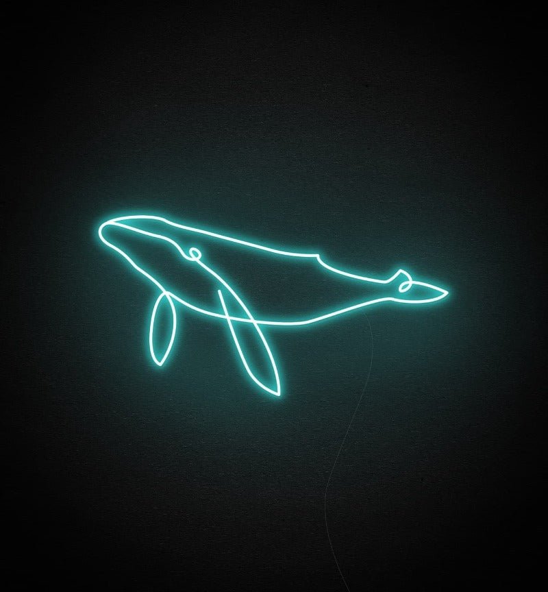 Whale Neon Sign - White