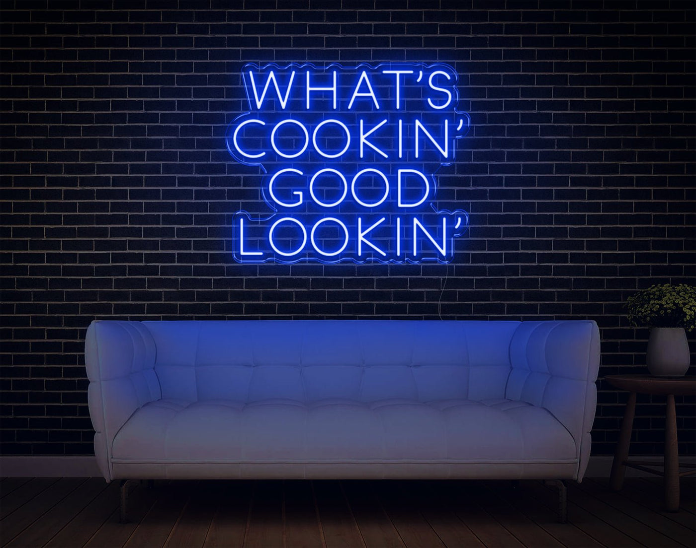 What's Cookin' Good Lookin' LED Neon Sign - 21inch x 25inchBlue