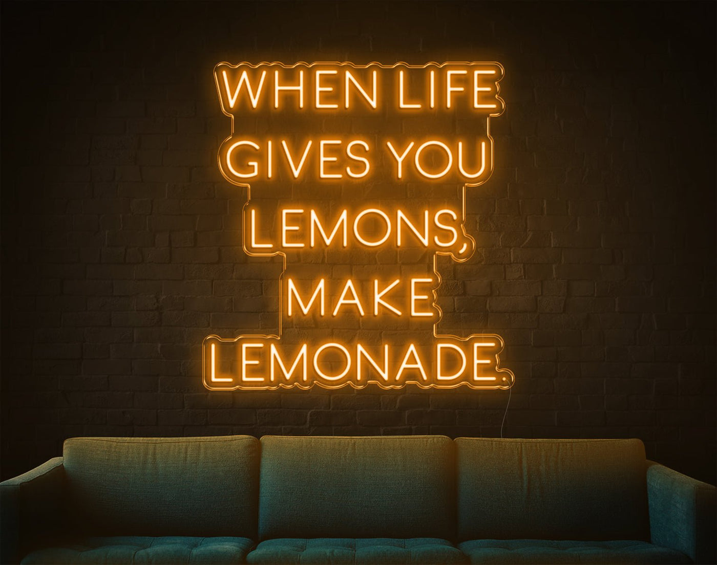 When Life Gives You Lemons, Make Lemonade LED Neon Sign - 31inch x 29inchOrange