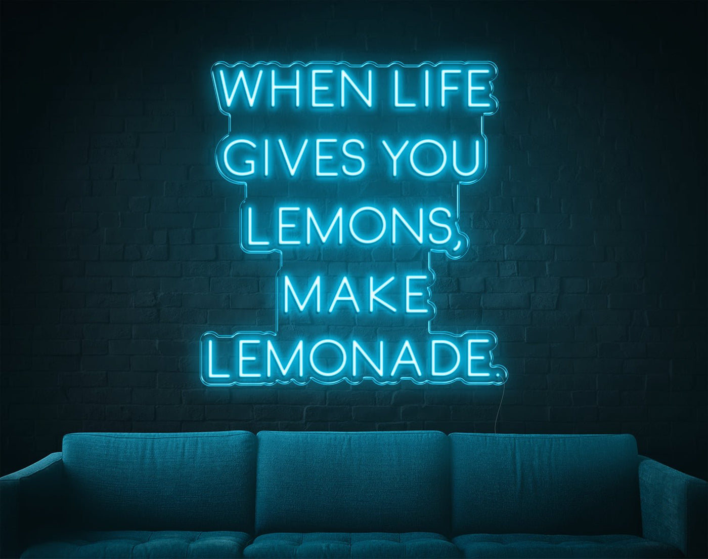 When Life Gives You Lemons, Make Lemonade LED Neon Sign - 31inch x 29inchLight Blue