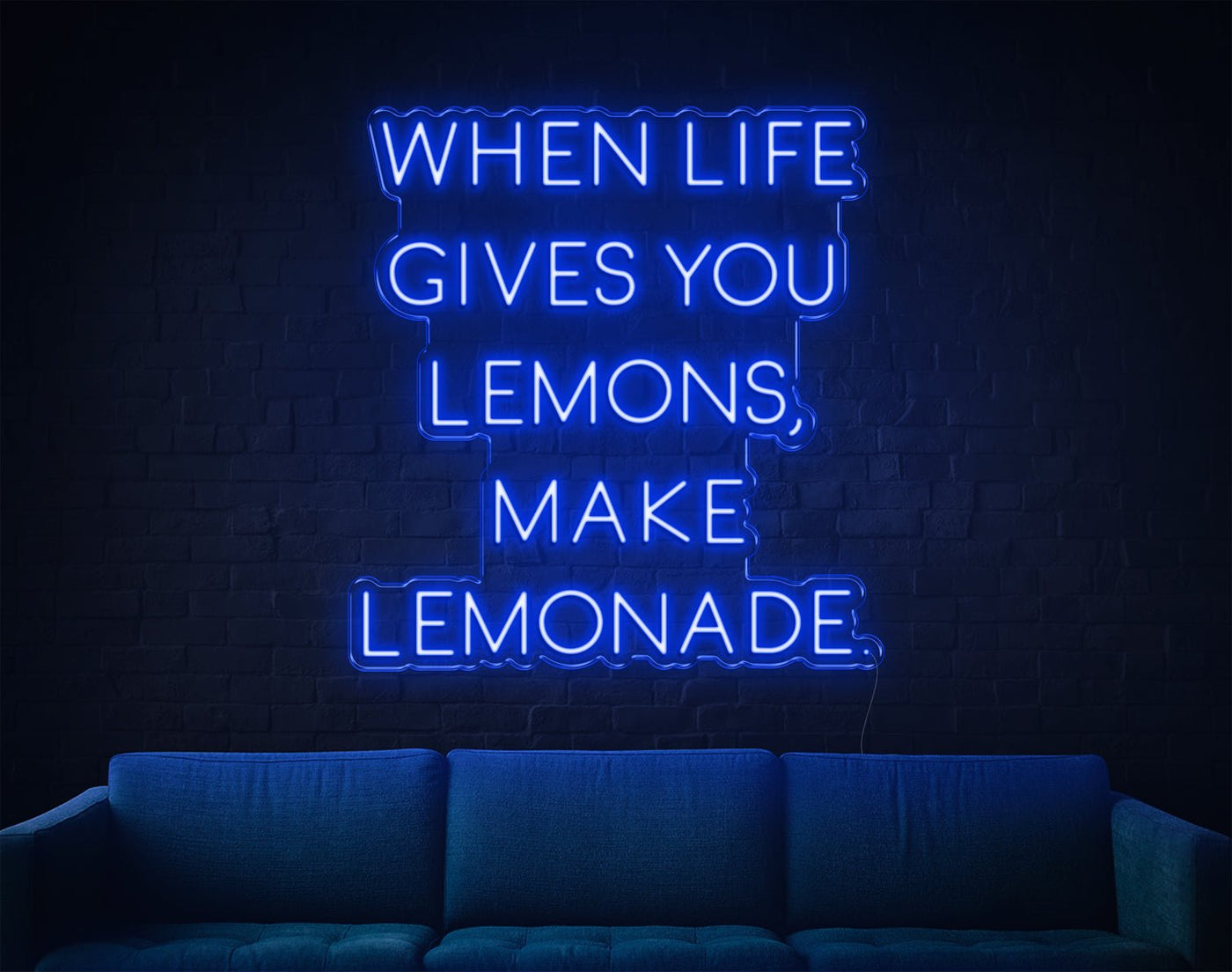 When Life Gives You Lemons, Make Lemonade LED Neon Sign - 31inch x 29inchBlue