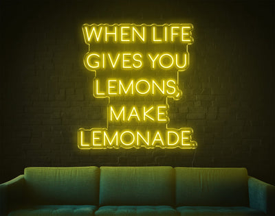 When Life Gives You Lemons, Make Lemonade LED Neon Sign - 31inch x 29inchYellow