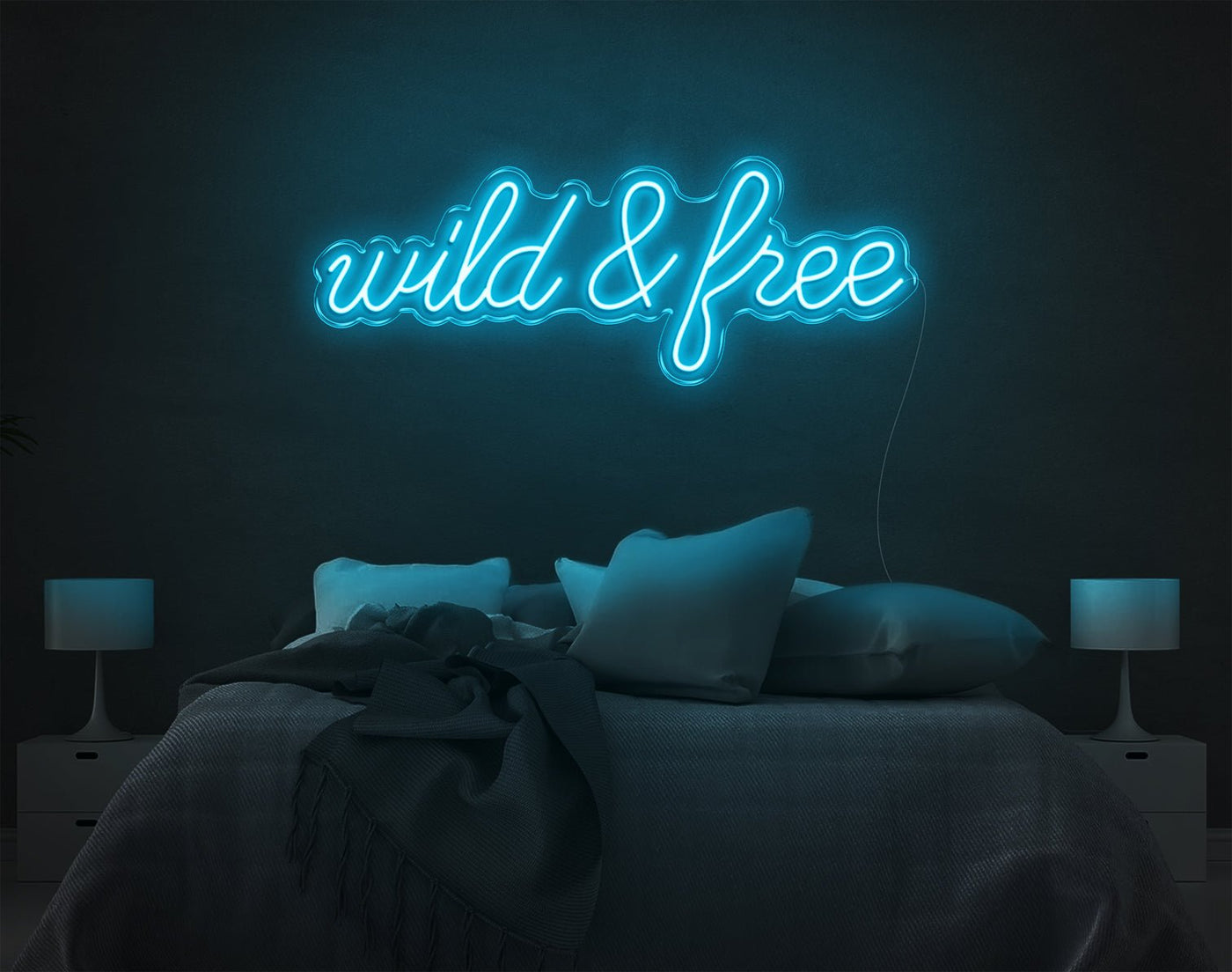 Wild And Free LED Neon Sign - 11inch x 32inchHot Pink
