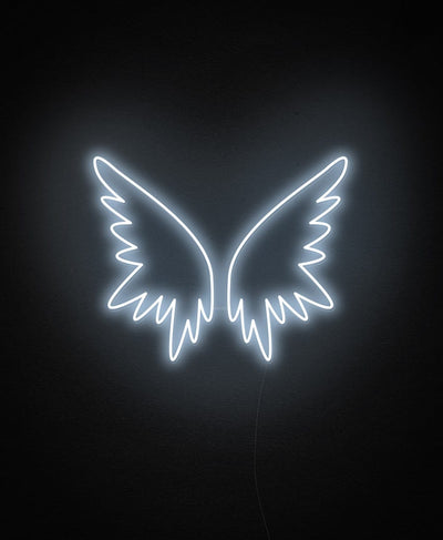 Wings Neon Sign - White