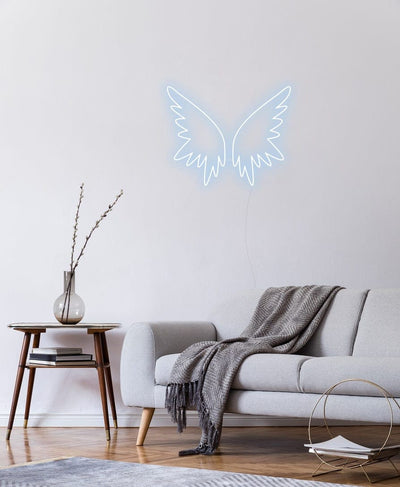 Wings Neon Sign - White