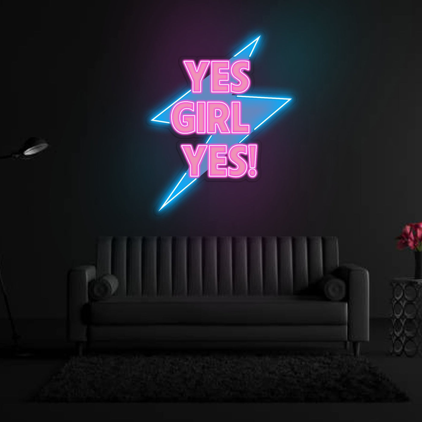 YES Girl...! Neon x Acrylic Artwork - 20"x16"Neon x Acrylic Artwork