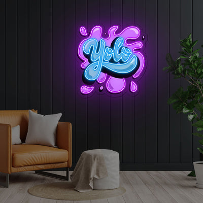 Yolo Neon x Acrylic Artwork - 25"x20"LED Neon x Acrylic Print